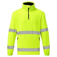Polaire haute visibilité zippée 1/2 zip anti-bouloche Jaune – Portwest F302