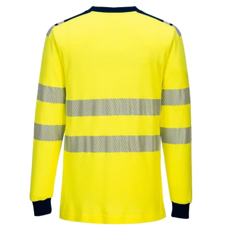 Tee-shirt manches longues ignifugé haute visibilité antistatique Jaune/marine – Portwest FR701