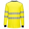 Tee-shirt manches longues ignifugé haute visibilité antistatique Jaune/marine – Portwest FR701
