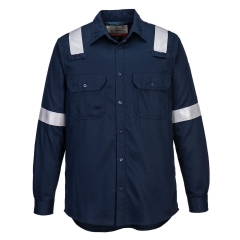 Chemise légère antistatique ignifugée haute visibilité Marine – Portwest FR720