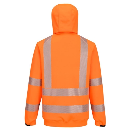 Sweat à capuche zippé haute visibilité classe 2/3 Orange – Portwest KX303
