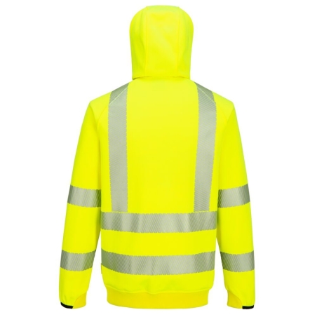 Sweat à capuche zippé haute visibilité classe 2/3 Jaune – Portwest KX303