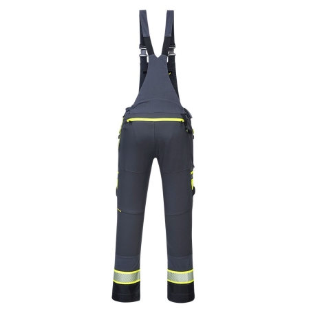 Cotte à bretelles stretch 4 voies multipoches avec genouillères Gris métal – Portwest DX441
