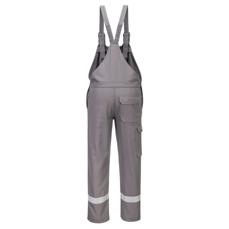 Cotte à bretelles multirisques ignifugée antistatique 280 g Gris – Portwest FR418