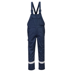 Cotte à bretelles multirisques ignifugée antistatique 280 g Marine – Portwest FR418