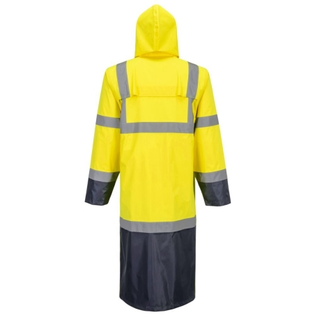 Manteau de pluie haute visibilité contraste 122 cm classe 3 Jaune/marine – Portwest H446