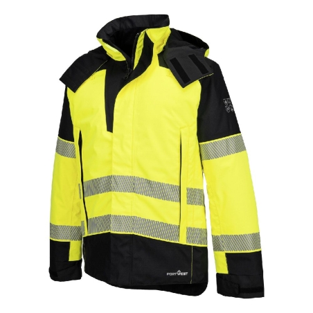 Parka haute visibilité ignifugée multirisque arc électrique classe 2 Jaune/noir – Portwest FR606