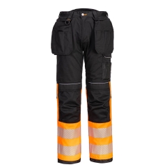 Pantalon holster haute visibilité classe 1 multipoches Orange/noir – Portwest PW307