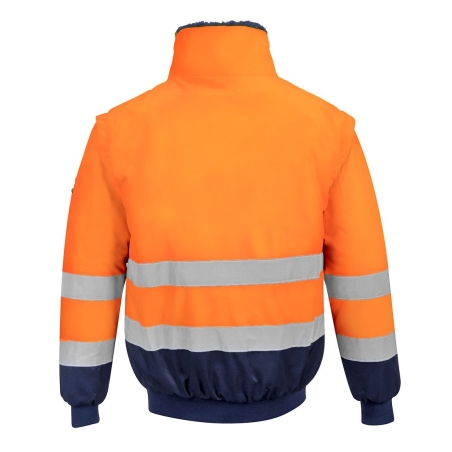Blouson pilote 3 en 1 haute visibilité classe 3 Orange/marine – Portwest PJ50