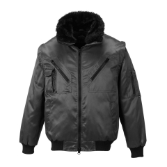 Blouson pilot manches amovibles imperméable multipoches Noir – Portwest PJ10