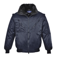 Blouson pilot manches amovibles imperméable multipoches Marine – Portwest PJ10