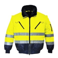 Blouson pilote 3 en 1 haute visibilité classe 3 Jaune/marine – Portwest PJ50