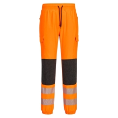 Jogging haute visibilité stretch 4 sens renforts genoux Orange/noir – Portwest KX346