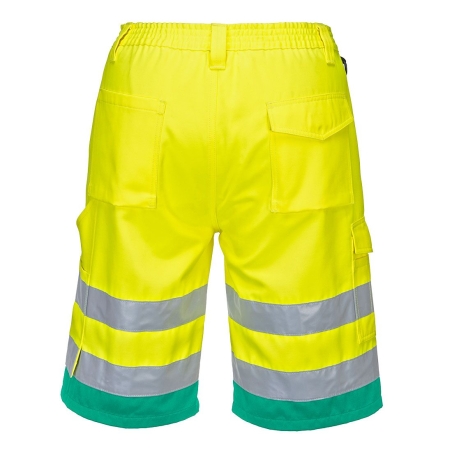 Short haute visibilité léger poly-coton jusqu'aux genoux Jaune/théal – Portwest L043