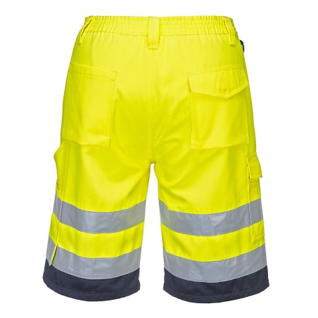 Short haute visibilité léger poly-coton jusqu'aux genoux Jaune/marine – Portwest L043