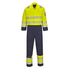 Combinaison haute visibilité ignifugée antistatique arc électrique Jaune/marine tal – Portwest MV28
