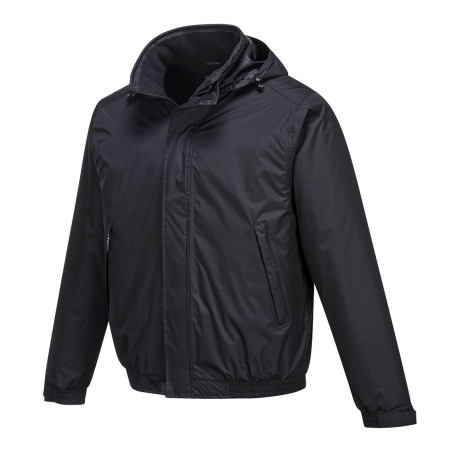Blouson imperméable respirant doublure polaire capuche cachée Noir – Portwest S503
