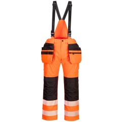 Pantalon de pluie à bretelles haute visibilité classe 2 Orange/noir – Portwest PW356