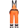 Pantalon de pluie à bretelles haute visibilité classe 2 Orange/noir – Portwest PW356