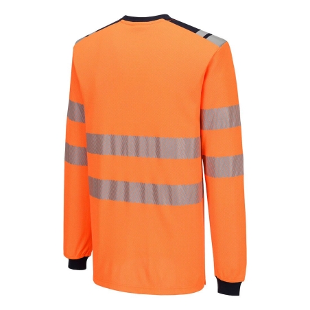 Tee-shirt manches longues haute visibilité ignifugé antistatique Orange/marine – Portwest FR736
