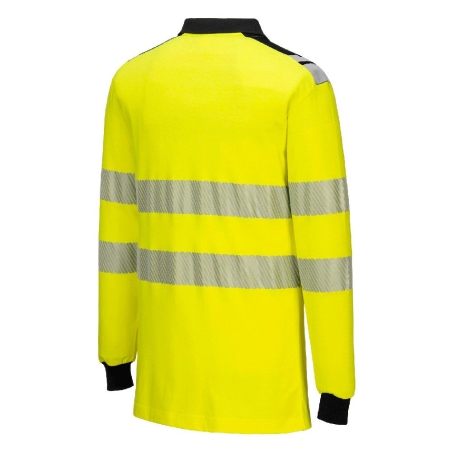 Polo manches longues haute visibilité ignifugé modacrylique Jaune/noir – Portwest FR702