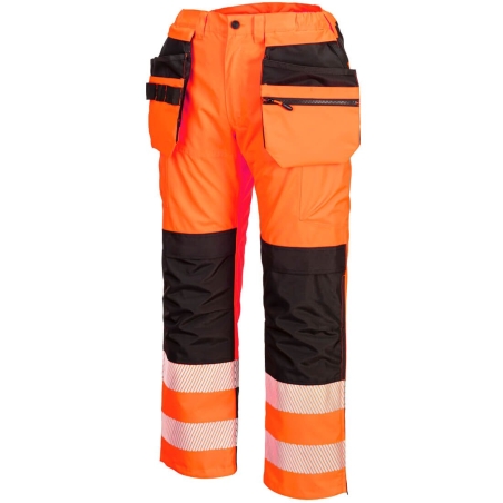 Pantalon de pluie à bretelles haute visibilité classe 2 Orange/noir – Portwest PW356