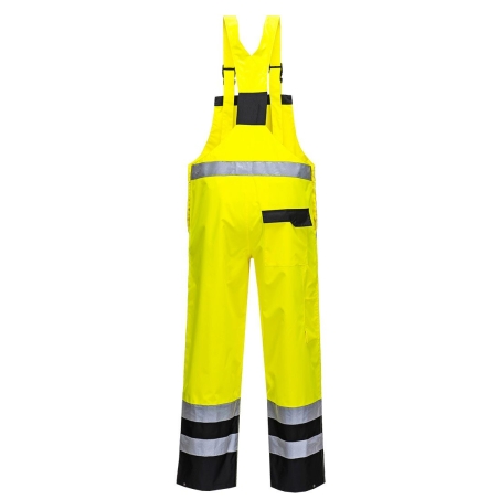 Cotte à bretelles haute visibilité imperméable classe 2 Jaune/noir – Portwest S488