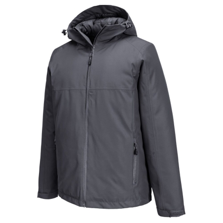 Parka imperméable respirante à capuche réglable Gris métal – Portwest S611