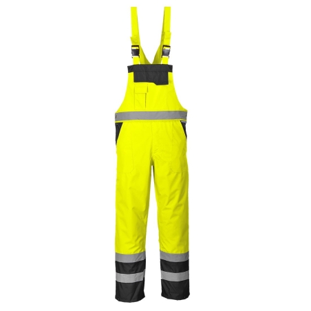 Cotte à bretelles haute visibilité imperméable classe 2 Jaune/noir – Portwest S488
