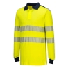 Polo manches longues haute visibilité ignifugé modacrylique Jaune/marine – Portwest FR702