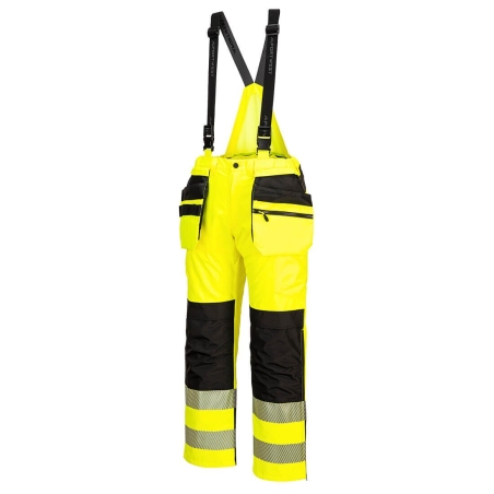 Pantalon de pluie à bretelles haute visibilité classe 2 Jaune/noir – Portwest PW356
