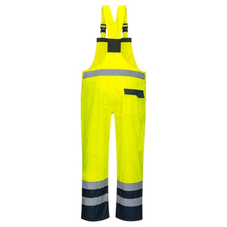 Cotte à bretelles haute visibilité imperméable classe 2 Jaune/marine – Portwest S488