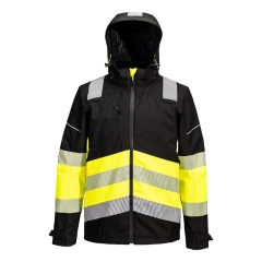 Veste de pluie imperméable haute visibilité classe 1 Jaune/noir – Portwest PW368