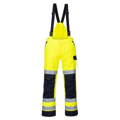 Pantalon de pluie multi normes arc électrique haute visibilité Jaune/marine – Portwest MV71