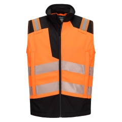 Gilet softshell ignifugé haute visibilité classe 2 Orange/noir – Portwest FR719