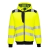 Sweat à capuche zippé haute visibilité classe 2/3 Jaune/noir – Portwest PW327