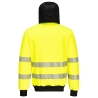 Sweat à capuche zippé haute visibilité classe 2/3 Jaune/noir – Portwest PW327