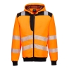 Sweat à capuche zippé haute visibilité classe 2/3 Orange/noir – Portwest PW327