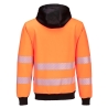 Sweat à capuche zippé haute visibilité classe 2/3 Orange/noir – Portwest PW327