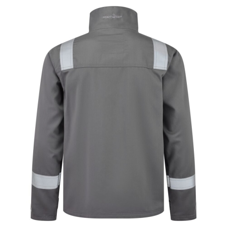Veste de travail ignifugée résistante aux produits chimiques Gris – Portwest FR741