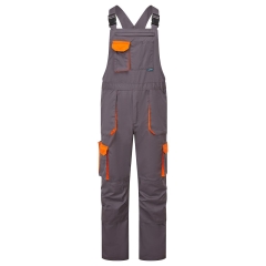 Cotte à bretelles bicolore multipoches en coton Gris – Portwest TX12
