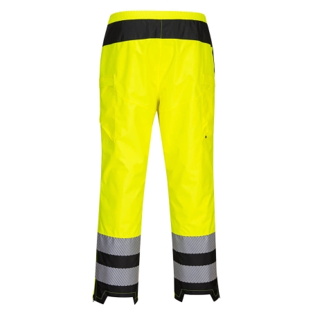 Surpantalon de pluie haute visibilité femme classe 2 Jaune/noir – Portwest PW386