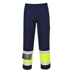 Pantalon haute visibilité multirisque ignifugé antistatique arc électrique Jaune/marine tal – Portwest MV26