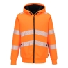 Sweat à capuche zippé sherpa haute visibilité classe 3 Orange – Portwest PW321