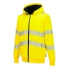 Sweat à capuche zippé sherpa haute visibilité classe 3 Jaune – Portwest PW321