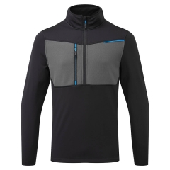 Sweat semi-zippé polaire anti-snag WX3 Noir – Portwest T755