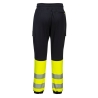 Jogging haute visibilité flexible classe 1 genoux renforcés Noir/jaune – Portwest KX341