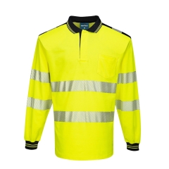 Polo haute visibilité manches longues classe 3 Jaune/noir – Portwest T184
