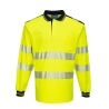 Polo haute visibilité manches longues classe 3 Jaune/noir – Portwest T184