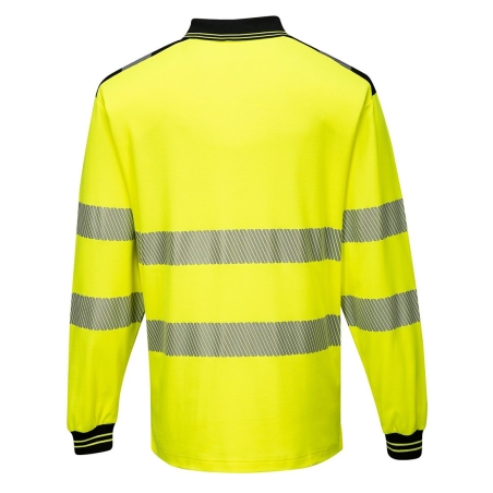 Polo haute visibilité manches longues classe 3 Jaune/noir – Portwest T184